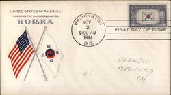 United States of America Honoring the Oppressed Nation Korea First Day Cover
