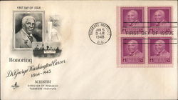 Honoring Dr. George Washington Carver 1864 - 1943 Scientist Director of Research Tuskegee Institute Stamp Plate Block First Day Cover