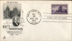 Brigham Young 100th Anniversary First Day Cover