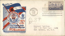 State of Colorado 75th Anniversary 1876-1951 First Day Cover