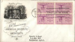 100th Anniversary American Institute of Architects 1857-1957 First Day Cover