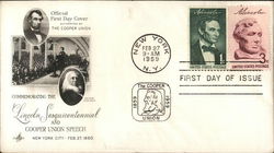 Commemorating the Lincoln Sesquicentennial and Cooper Union Speech First Day Cover