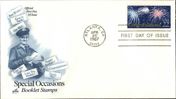 Special Occasions Booklet Stamps First Day Covers