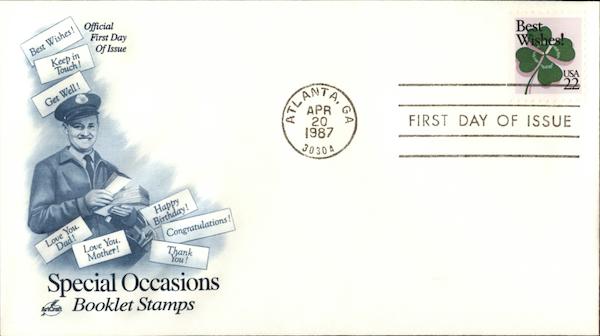 Special Occasions Booklet Stamps - Best Wishes!, Get Well!, Keep in Touch!