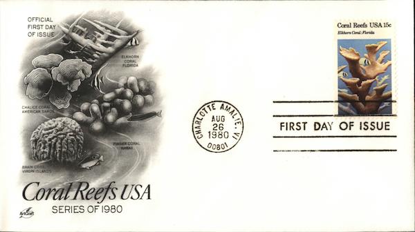 Coral Reefs USA Series of 1980 First Day Covers