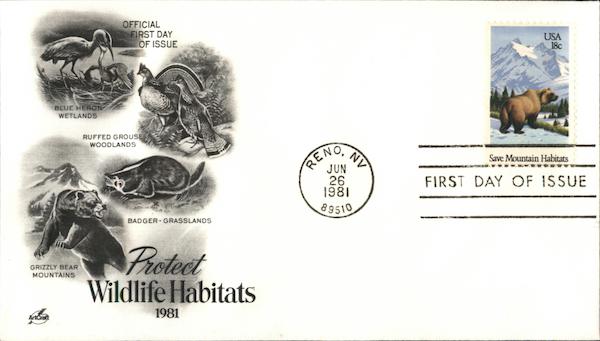 Protect Wildlife Habitats - 1981 First Day Covers