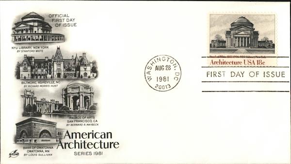 American Architecture Series of 1981 First Day Covers