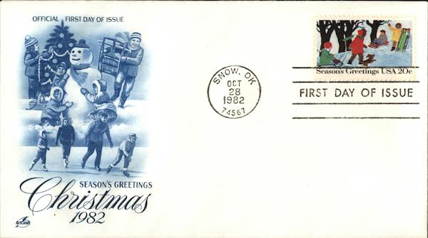 Christmas 1982 - Season's Greetings First Day Covers