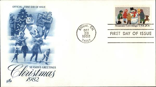 Season's Greetings: Christmas 1982 First Day Covers