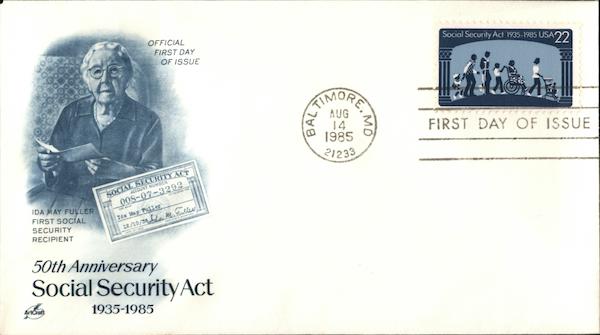 50th Anniversary Social Security Act 1935-1985 First Day Covers