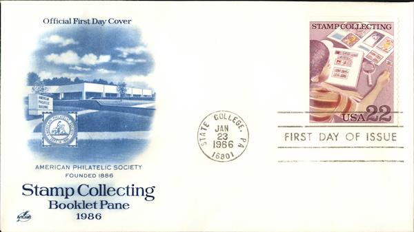 American Philatelic Society Founded 1886 Stamp Collecting Booklet Pane 1986