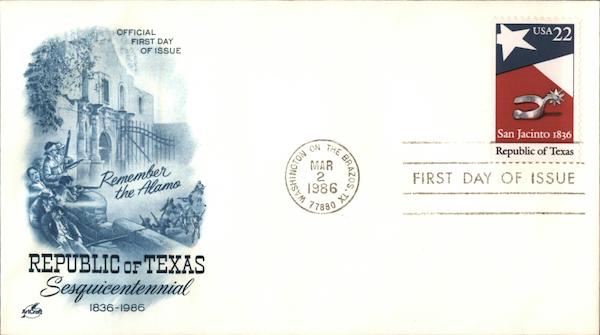 Republic of Texas Sesquicentennial First Day Covers