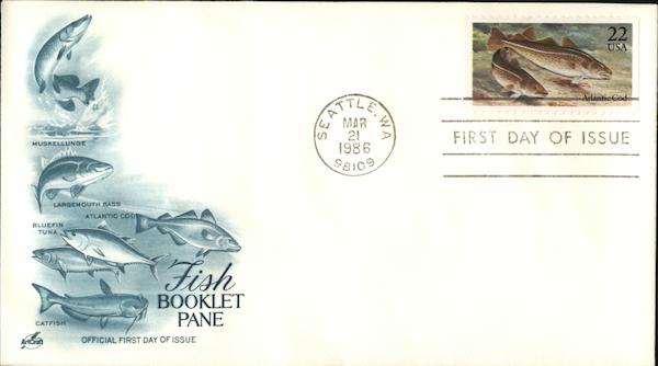 Fish Booklet Pane First Day Covers