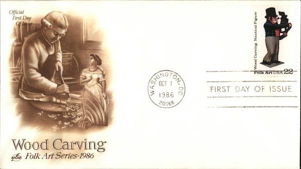 Folk Art Series - 1986 - Wood Carving First Day Covers