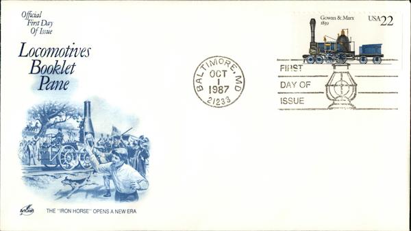 Locomotives Booklet Pane - The Iron Horse Opens A New Era