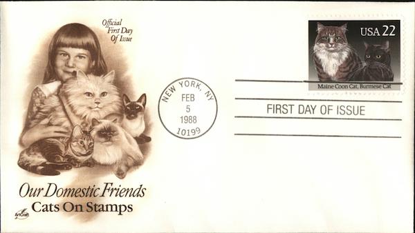 Our Domestic Friends - Cats on Stamps First Day Covers