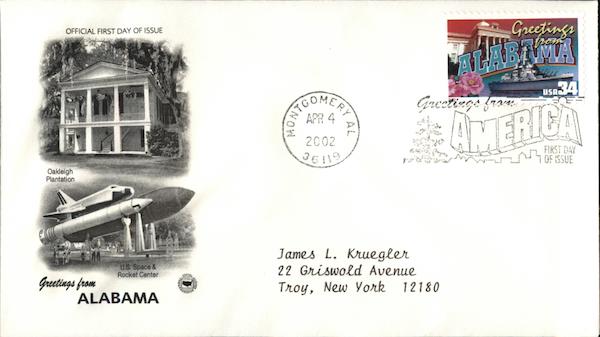 Greetings from Alabama First Day Covers