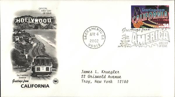 Greetings from America - California First Day Covers