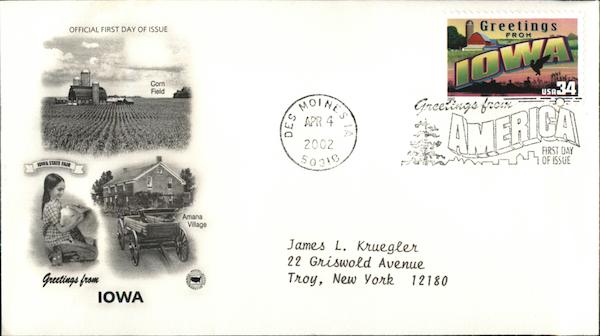 Greetings from Iowa First Day Covers