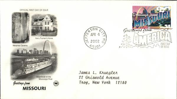 Greetings from Missouri First Day Covers