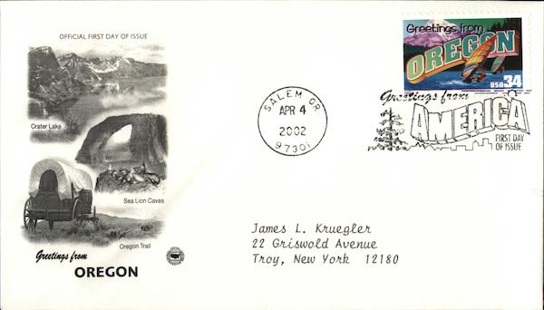 Greetings From Oregon First Day Covers