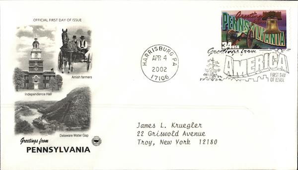 Greetings from America - Pennsylvania First Day Covers