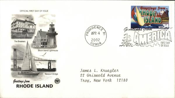 Greetings from RHODE ISLAND First Day Covers