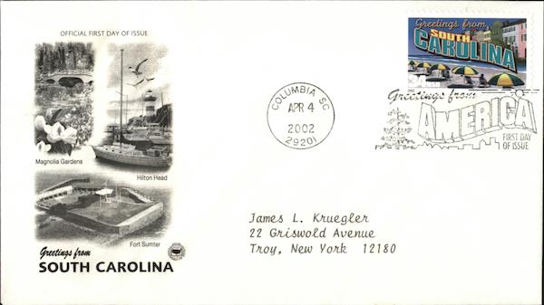 Greetings from South Carolina First Day Covers