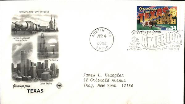 Greetings from America - Texas First Day Covers