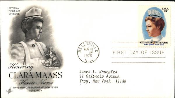 Honoring Clara Maass, Heroic Nurse First Day Covers