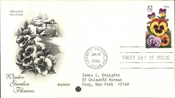 Winter Garden Flowers - Pansy First Day Covers