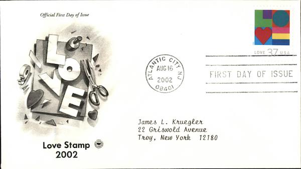 Love Stamp 2002 First Day Covers