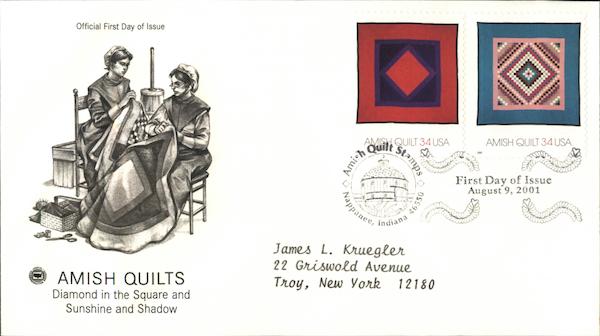 Amish Quilts First Day Covers