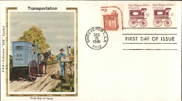 Transportation - Mail Wagon 1880's First Day Covers