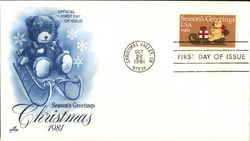 Season's Greetings Christmas 1981 First Day Cover