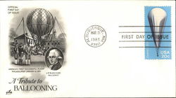 A Tribute to Ballooning - JP Blanchard - Balloonist first successful flight Phil. 1/9/1795 First Day Cover