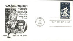 Honoring Babe Ruth on the occasion of the 50th. Anniversary of the 1st. Major league All Star Game First Day Cover