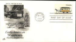Early American Streetcars Postage Stamps 1983 First Day Cover