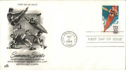 Summer Sports Men's Diving - Women's Kayaking - Men's Wrestling - Women's Long Jump First Day Cover