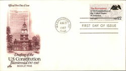 Drafting the U.S. Constitution Bicentennial 1787 - 1987 Booklet Pane First Day Cover