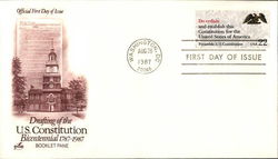Drafting the U.S. Constitution Bicentennial 1787 - 1987 Booklet Pane First Day Cover