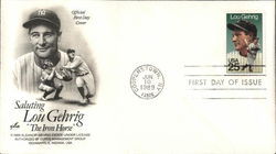 Saluting Lou Gehrig, "The Iron Horse" First Day Covers First Day Cover First Day Cover First Day Cover