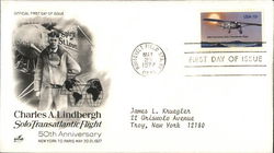 Charles A. Lindbergh Solo Transatlantic Flight 50th Anniversary First Day Cover