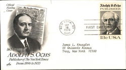 In Memory of Adolph S. Ochs, Publisher of the New York Times from 1896-1935 First Day Cover