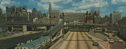 Looking East on the Congress Street Expressway Large Format Postcard