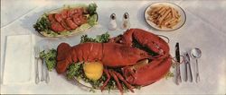 Lobster Dinner Snapper Inn - On the Connetquot River Long Island Large Format Postcard