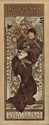 Lorenzccio/Sarah Bernhardt by Alfons Mucha Large Format Postcard