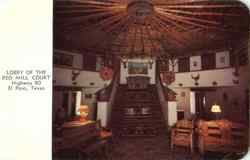 Lobby Of The Red Mill Court, Highway 80 Postcard