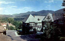 Medical Building And Mountain Range At Trudeau Sanitorium Postcard