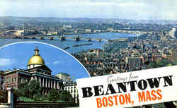 Greetings From Beantown Boston, MA Postcard Postcard